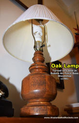 Oak Lamp Turned in Robins AFB Woodshop (looking up) - Airplanes and Rockets