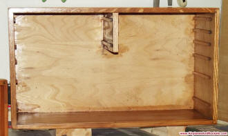 Oar tool chest enclosure with polyurethane applied - Airplanes and Rockets