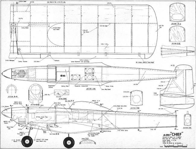 Harlod deBolt Chief plans and article from February 1967 Model Airplane News - Airplanes and Rockets