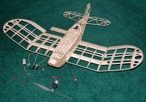 Great Planes Lil' Poke framed with radio and motor components, lightening holes in wing ribs & fuselage - Airplanes and Rockets