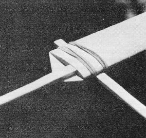 Charybdis Helicopterish Thing, Oct 1972 AAM, Rubber band mounted weight boom affords easy adjustment of CG and crash protection. - Airplanes and Rockets