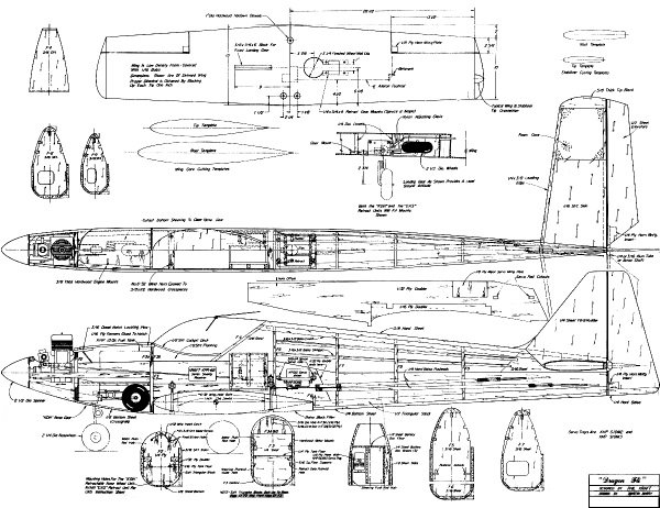Dragon Fli Plans, January 1971 American Aircraft Modeler - Airplanes and Rockets