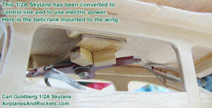 Bellcrank Mount, Carl Goldberg 1/2A Skylane configured for electric power and control-line flying - Airplanes and Rockets