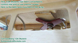 Carl Goldberg 1/2A Skylane configured for electric power and control-line flying - Airplanes and Rockets
