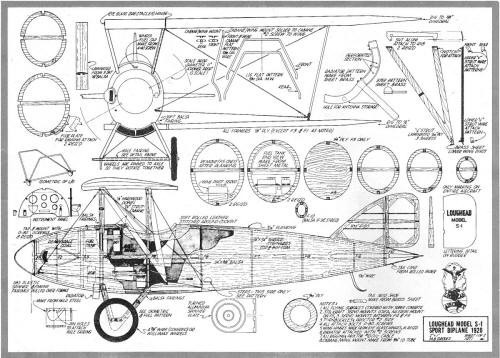 Loughead Sport Biplane Model S-1 Plans, October 1972 American Aircraft Modeler - Airplanes and Rockets