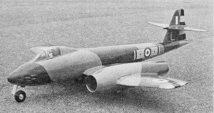 Gloaster Meteor F Mk.8 Control Line Model, It is a most inspiring model made up of three cylindrical shapes, January 1974 American Aircraft Modeler - Airplanes and Rockets