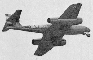 Gloaster Meteor F Mk.8 Control Line Model, How nice to see a jet that doesn't fake it with a propeller, January 1974 American Aircraft Modeler - Airplanes and Rockets