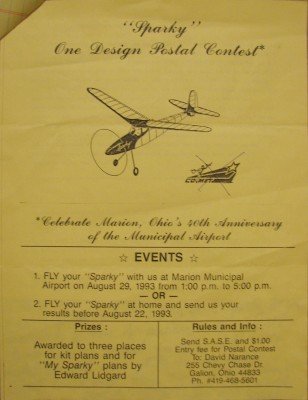 Comet Sparky One-Design Contest by the Marion Airfoils - Airplanes and Rockets