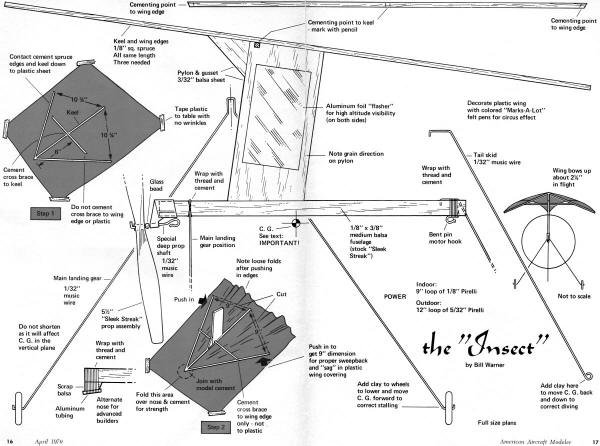The "Insect" Plans, April 1970 AAM - Airplanes and Rockets