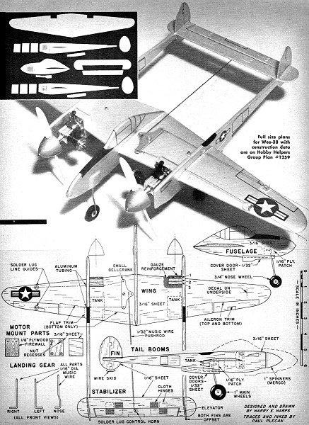 Wee-38 Lightning Plans, December 1959 AM - Airplanes and Rockets