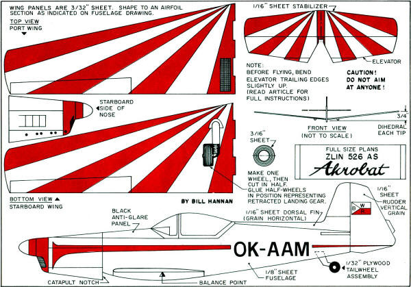 Zlin Akrobat Catapult Launched Glider Plans - Airplanes and Rockets