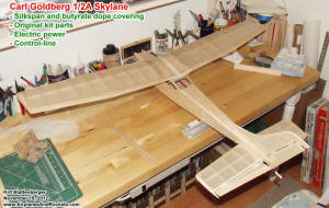 Airframe Covered w/Silkspan, Carl Goldberg 1/2A Skylane with Silkspan and Dope Covering - Airplanes and Rockets