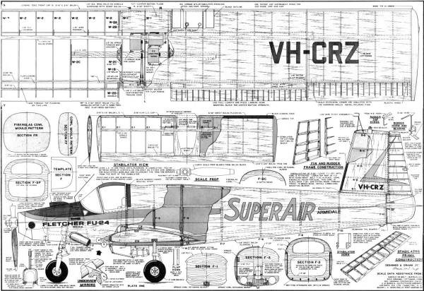 Fletcher FU-24 Plans (sheet 1) - Airplanes and Rockets
