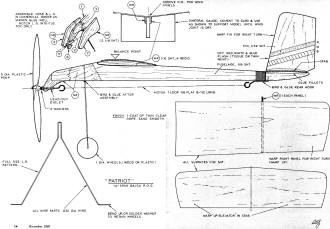 The Patriot Plans, December 1969 American Aircraft Modeler Magazine - Airplanes and Rockets