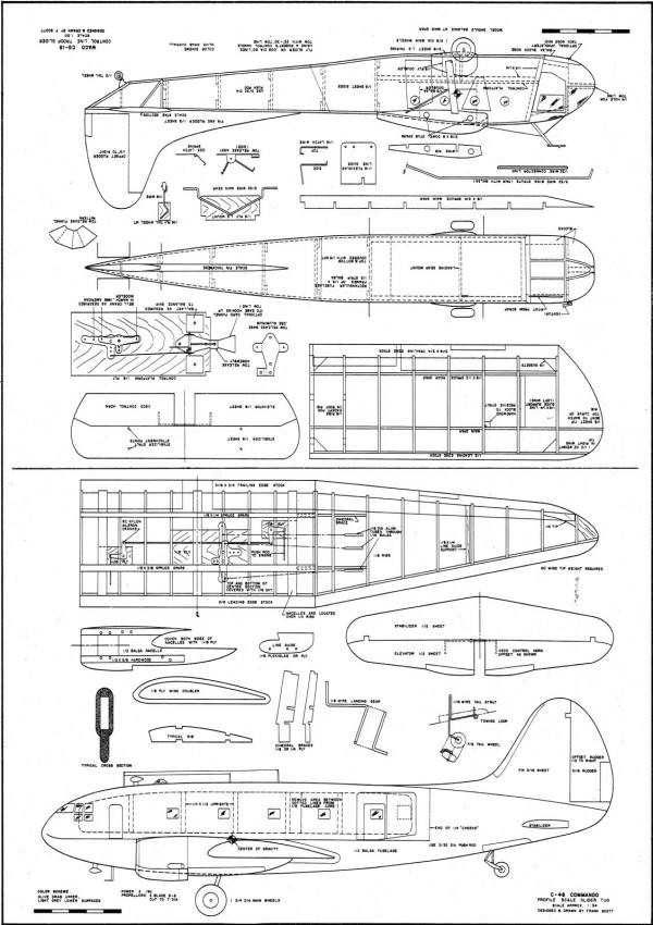 Control Line Troop Glider and C-46 Tow Plane Plans - Airplanes and Rockets