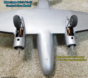 Dc-3 nacelles with motors, hookup wires, and landing gear - Airplanes and Rockets