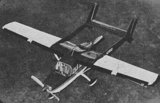Cessna 336 Skymaster control-line model top 3/4-view - Airplanes and Rockets