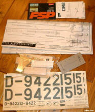 Graupner Cirrus R/C Sailplane Kit #4229 Plans, Decals & Power Pod Parts - Airplanes and Rockets