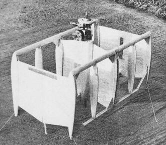 In not-quite-finished state, the model's light weight construction - Airplanes and Rockets