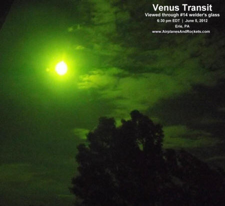 Venus Transit Through #14 Welder's Glass - Airplanes & Rockets
