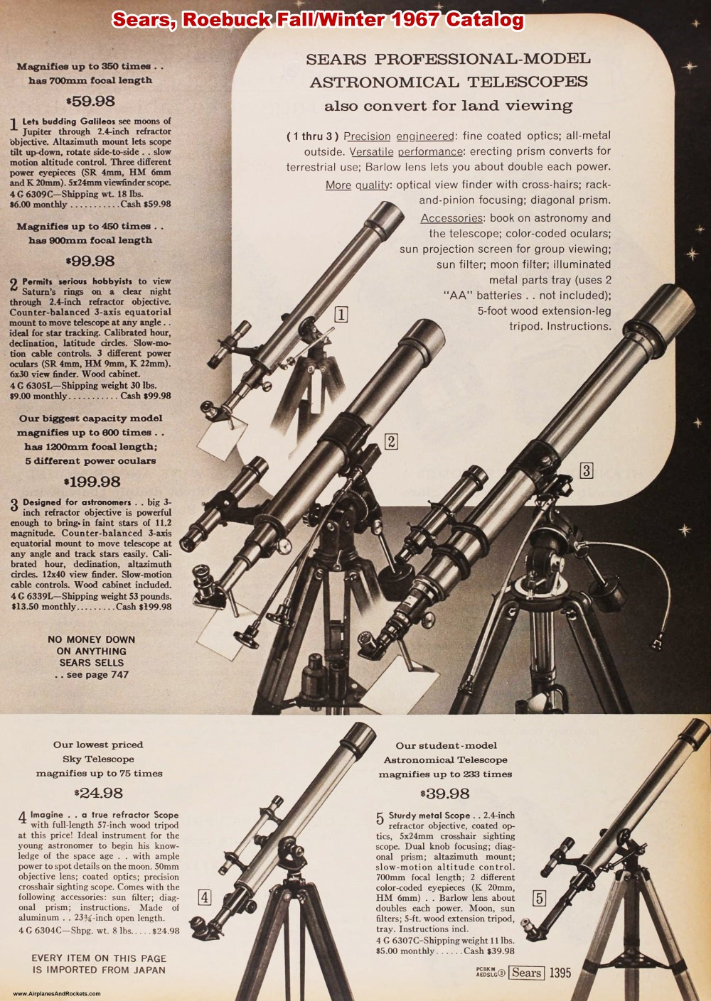 vintage sears telescopes