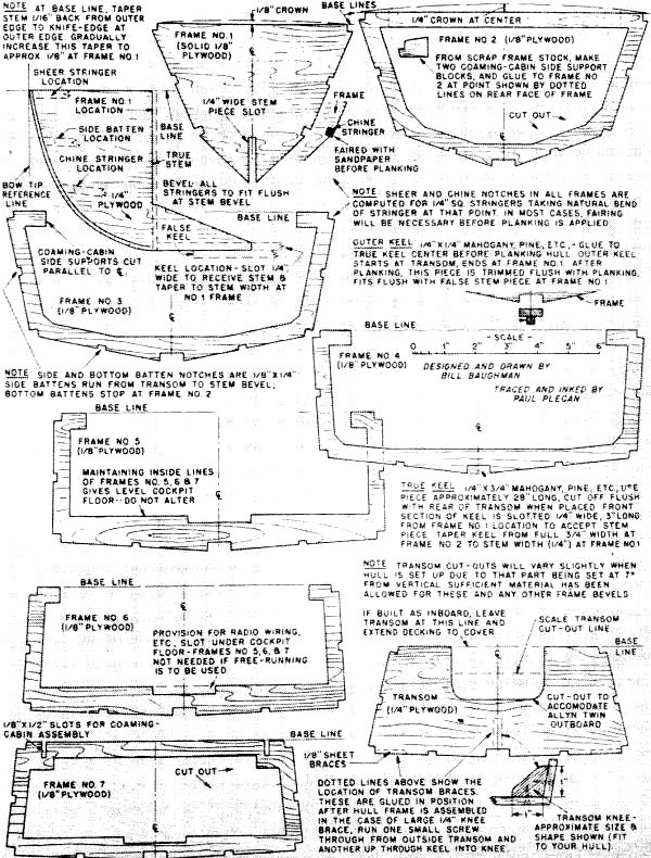 Big Twin R/C Outboard Motorboat Plans Sheet #1 - Airplanes and Rockets