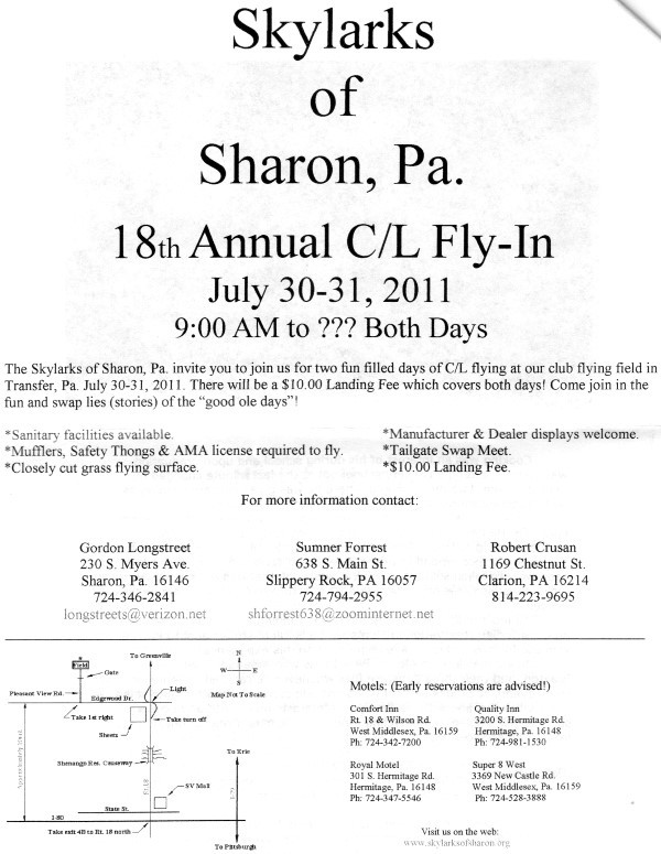 May 2011 Bean Hill Flyers Newsletter (page 6) - Airplanes and Rockets