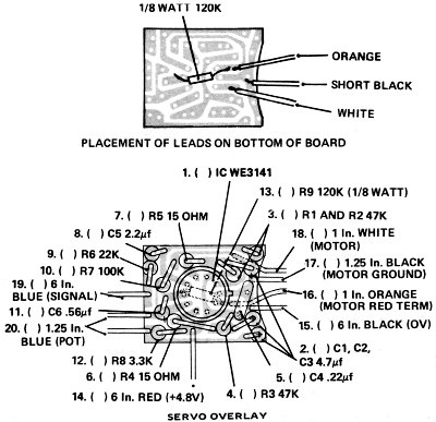 AAM Commander 2-Channel R/C System, Servo PCB Component Layout