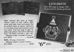 Hasbro Lite-Brite, 1969 Sears Christmas Wish Book - Airplanes and Rockets