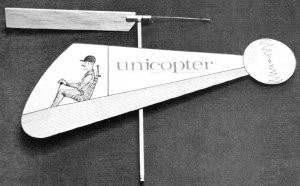 One blade rotor easily flies this rubber band-powered and paper helicopte - Airplanes and Rockets