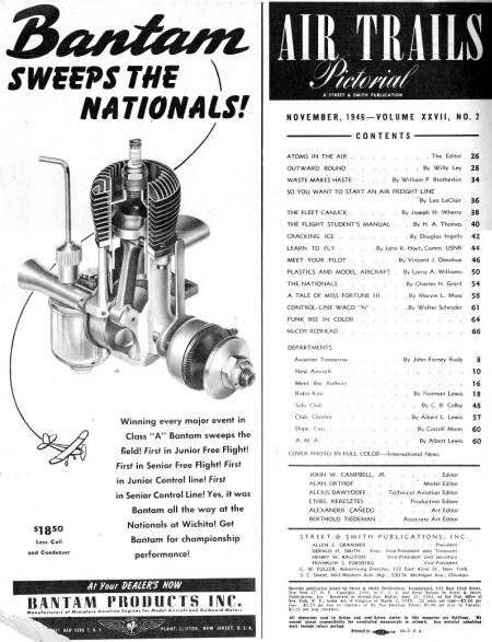 Table of Contents for November 1946 Air Trails - Airplanes and Rockets