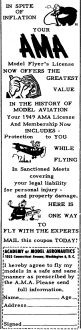 Academy of Model Aeronautics License & Membership, September 1949 Air Trails - Airplanes and Rockets