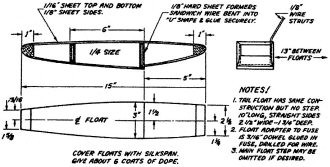 Floats for Control Line C models - Airplanes and Rockets