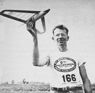 Henry Struck and his Jetex Job glider, February 1949 Air Trails - Airplanes and Rockets