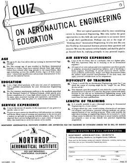 Northrop Aeronautical Institute Ad, November 1946 Air Trails - Airplanes and Rockets
