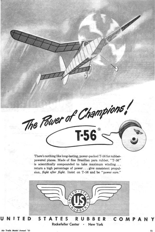 United States Rubber Company Ad from 1955 Annual Edition of Air Trails - Airplanes and Rockets