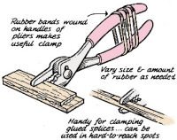 Wraps rubber bands around handles of pliers - Airplanes and Rockets