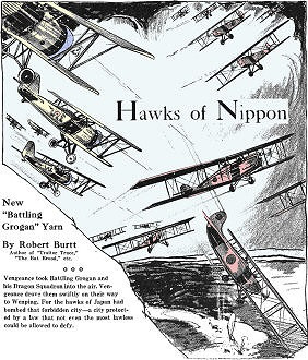 "Battling Grogan" - Hawks of Nippon, May 1934 Flying Aces - Airplanes and Rockets