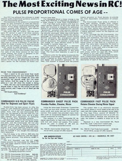 Ace R/C advertisement January 1970 American Aircraft Modeler (1) - Airplanes and Rockets