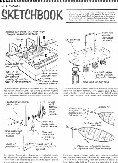 "Sketchbook" - September 1968 American Aircraft Modeler - Airplanes and Rockets