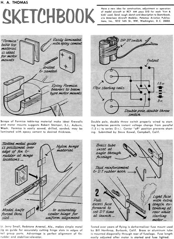 "Sketchbook" - June 1968 American Aircraft Modeler - Airplanes and Rockets