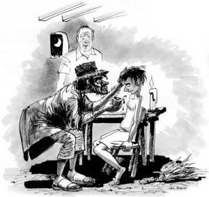 Balsa tree sawmill witchdoctor comic - Airplanes and Rockets