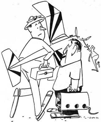 Model Aviation Comics, October 1958 American Modeler, page 54 - Airplanes and Rockets