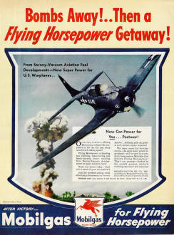 Mobilgas Socony-Vacuum Aviation Fuel, September 10, 1945 Life - Airplanes and Rockets