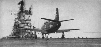 Aurand's Fury becomes the first jet plane to make an operational landing on a carrier at sea - Airplanes and Rockets