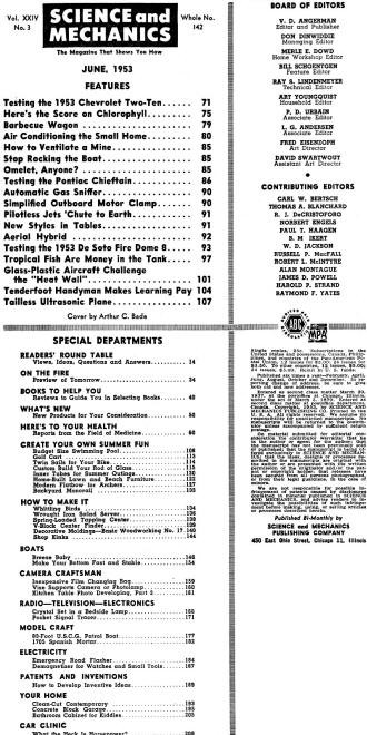 June 1953 Science and Mechanics Table of Contents - RF Cafe