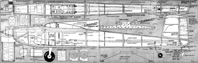 Maynard Hill's Altitude Record Setting "Skyrocket" Model Airplanes Plans (Fuselage) - Airplanes and Rockets