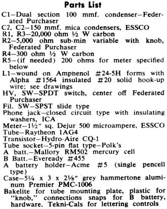 Grid Dipper Parts List - Airplanes and Rockets