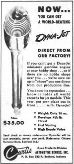 Dyna-Jet Advertisement from the Dyna-Jet Engine - June 1957 American Modeler - Airplanes and Rockets