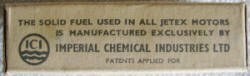 Jetex "350" Fuel Pellet Box Side - Airplanes and Rockets